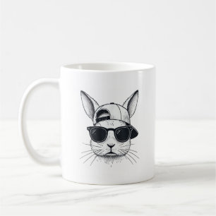 Hasen-Gesicht mit Sonnenbrille Kappe Ostertag für  Kaffeetasse
