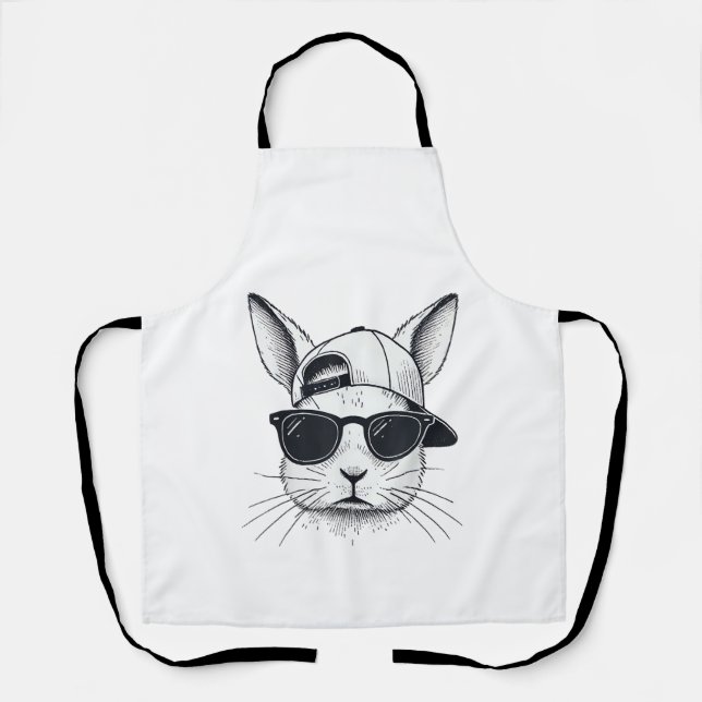 Hasen-Gesicht mit Sonnenbrille Kappe Ostertag für  Schürze (Vorderseite)