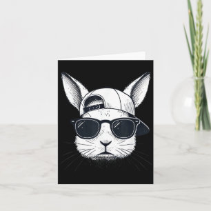 Hasen-Gesicht mit Sonnenbrille Mütze Ostertag für  Karte