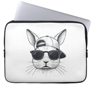 Hasen-Gesicht mit Sonnenbrille Mütze Ostertag für  Laptopschutzhülle
