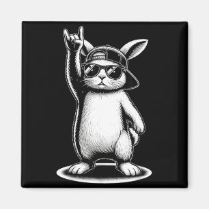 Hasen-Gesicht mit Sonnenbrille Mütze Ostertag für Magnet