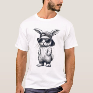 Hasen-Gesicht mit Sonnenbrille Mütze Ostertag für T-Shirt