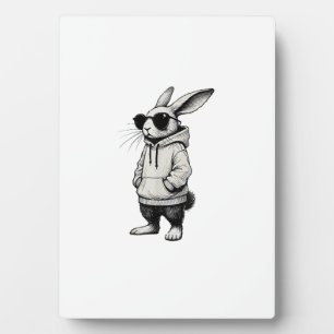 Hasen-Gesicht mit Sonnenbrille Ostertag für Jungen Fotoplatte