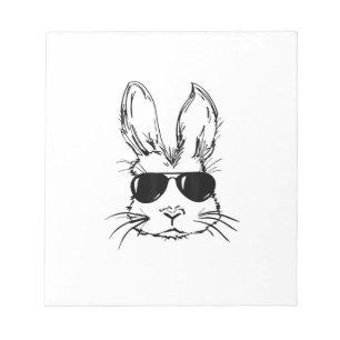 Hasen-Gesicht mit Sonnenbrille Ostertag für Jungen Notizblock