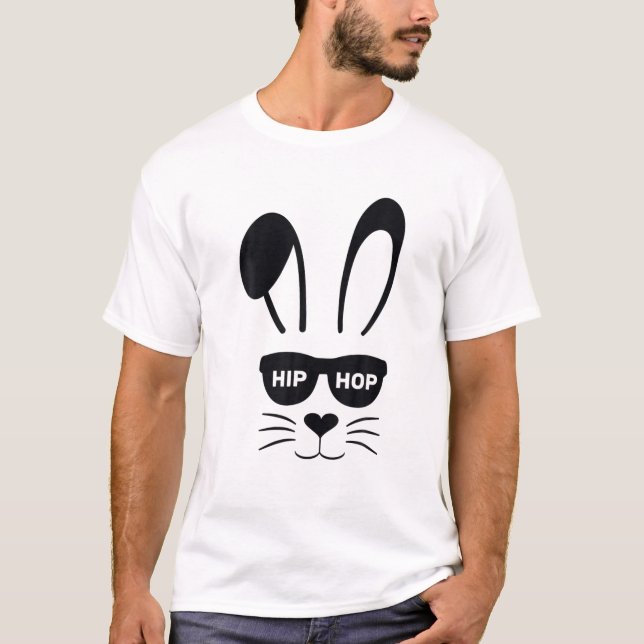 Hasen-Gesicht mit Sonnenbrille Ostertagen Jungs T-Shirt (Vorderseite)