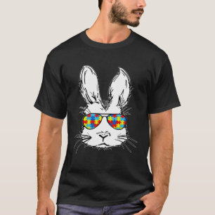 Hasen-Gesicht mit Sonnenbrille Puzzleteil Autismus T-Shirt