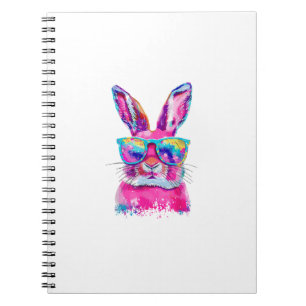 Hasen-Gesicht mit Tie Dye Brille Frohen Ostertag M Notizblock