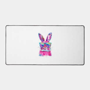 Hasen-Gesicht mit Tie Dye Brille Frohen Ostertag M Schreibtischunterlage
