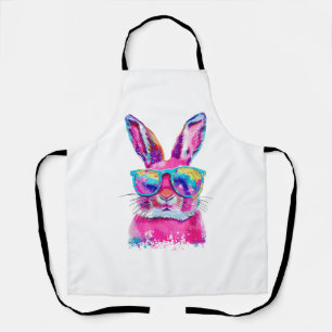 Hasen-Gesicht mit Tie Dye Brille Frohen Ostertag M Schürze