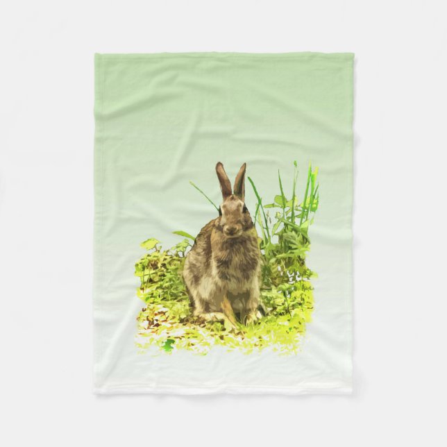 Hasen in Gras Fleece Blanket (Vorderseite)