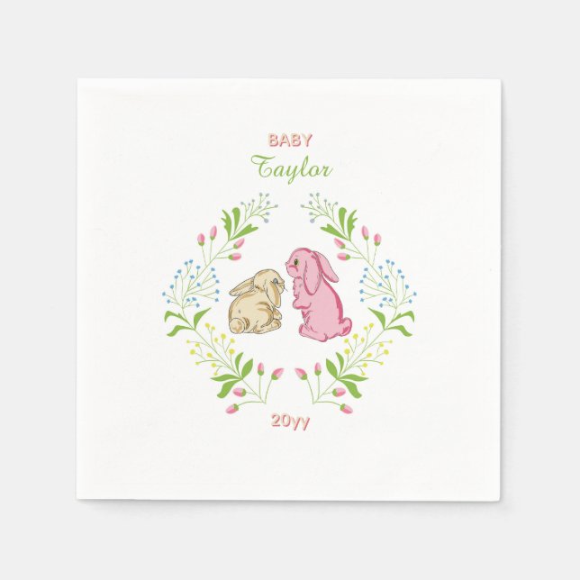 Hasen Kranz Serviette (Vorderseite)
