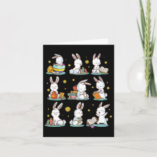 Hasen liest Buch Frohe Ostern Buchwurm Kinder Männ Karte