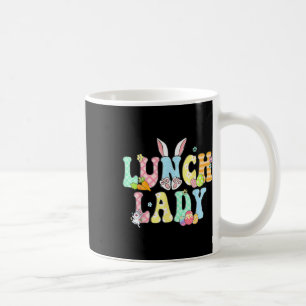 Hasen-Lunch-Lady Lustiges Ei Ostertag Floral Kaffeetasse