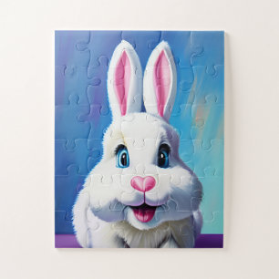 Hasen mit niedlich blauen Augen und Ohren Puzzle