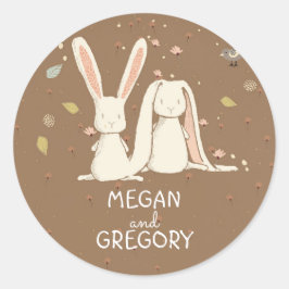 Hasen, niedliche Siegel Runder Aufkleber