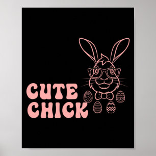 Hasen-Ostern-Eier-Jagd-Froher-Oster-Tag-Cute Ch Poster