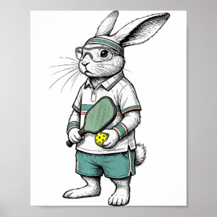 Hasen Pickleball Spieler Ostertag für Jungen Männe Poster