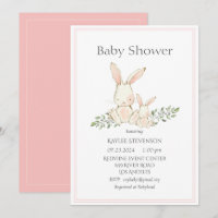 Hasen Pink Moderne Babydusche