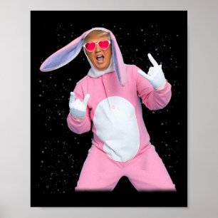 Hasen-Pink-Trump-Kostüm  Poster