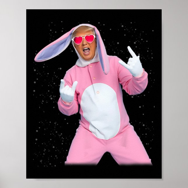Hasen-Pink-Trump-Kostüm  Poster (Vorne)