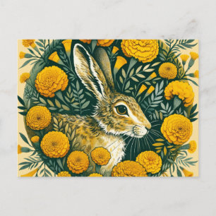 Hasen Ringelblume Postkarte