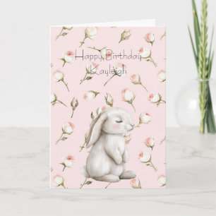 Hasen Rosen Florale Geburtstag Karte