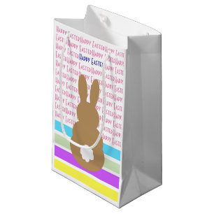 Hasen-Silhouette und Happy Easter-Design Kleine Geschenktüte