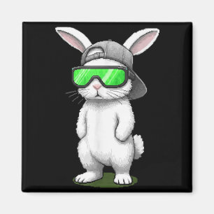 Hasen-Sonnenbrille-Mütze cooler Kaninchen-Pixel-Os Magnet