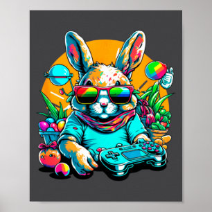 Hasen-Spiel-Controller Ostertag Gamer Ostern für Poster