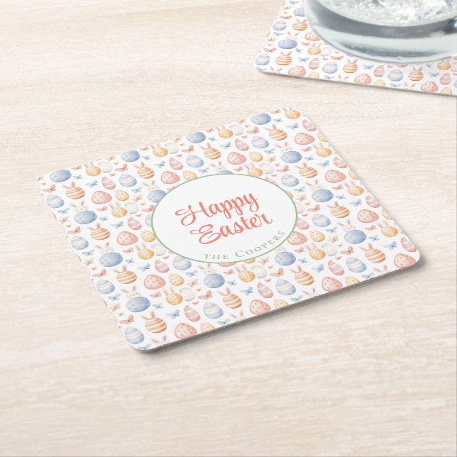 Hasen und Eier Rechteckiger Pappuntersetzer (angewinkelt)