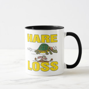 Hasen-Verlust lustiger Haarausfall Fabel Wortspiel Tasse