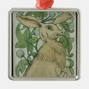 Hasen (w/c auf Papier) Ornament Aus Metall