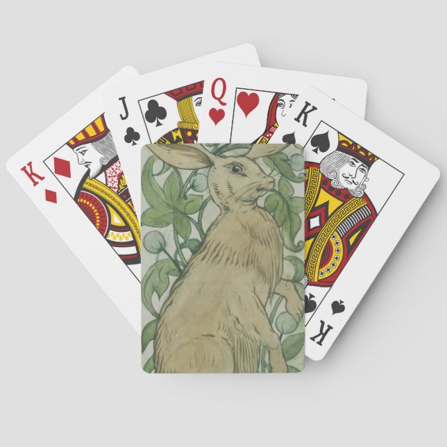 Hasen (w/c auf Papier) Spielkarten (Rückseite)