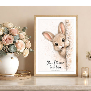 Hasen-Wandkunst Lustiger Badezimmer-Hasen-Druck Poster