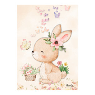 Hasen-Wandkunst - Schmetterlingsliebe-Druckplakat Poster