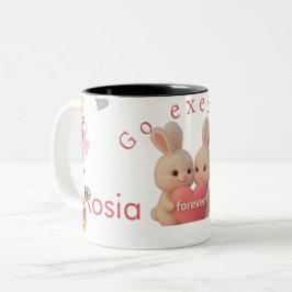 Hasen-Weihnachtsstrumpf – Persönlicher Feiertags-A Zweifarbige Tasse