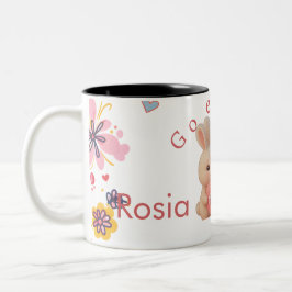 Hasen-Weihnachtsstrumpf – Persönlicher Feiertags-A Zweifarbige Tasse