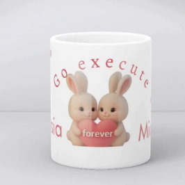 Hasen-Weihnachtsstrumpf – Persönlicher Feiertags-A Zweifarbige Tasse