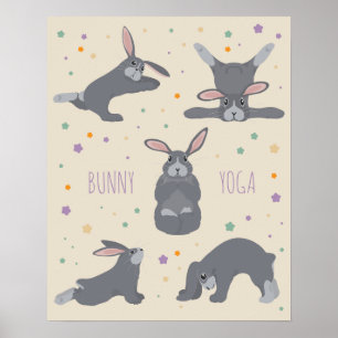 Hasen-Yoga Poster