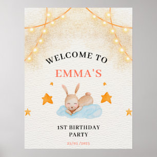 Hasen zum ersten Geburtstag, Werteposter-Papier Poster