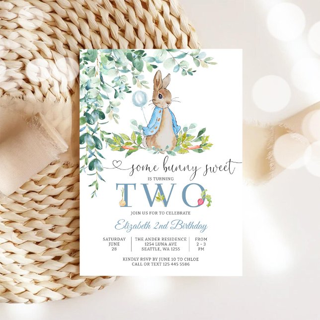 Hasenballon zum 2. Geburtstag Einladung (Von Creator hochgeladen)