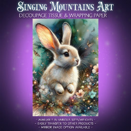 Hasenbänder-Cotattaccore Blumendekoupage Seidenpapier