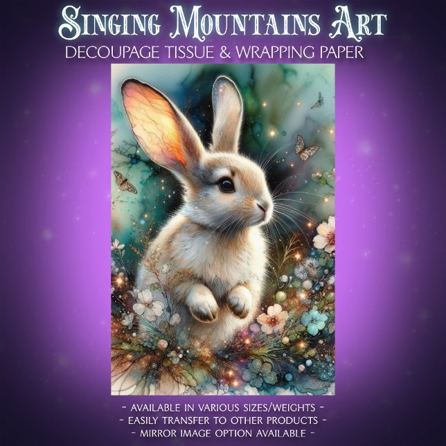 Hasenbänder-Cotattaccore Blumendekoupage Seidenpapier (Von Creator hochgeladen)