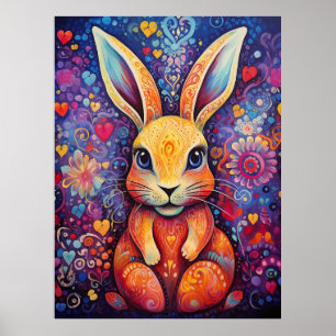 Hasenblumenherzen lila poster