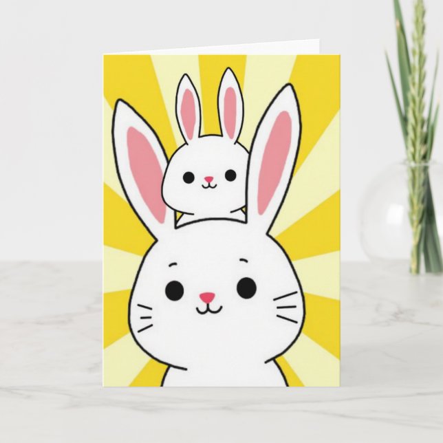 Hasenfreunde Glückliche Sonne Karte (Vorderseite)