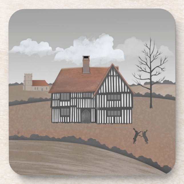 Hasenhaus Getränkeuntersetzer (Vorderseite)