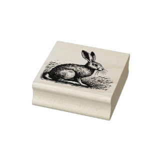 Hasenillustration Gummistempel