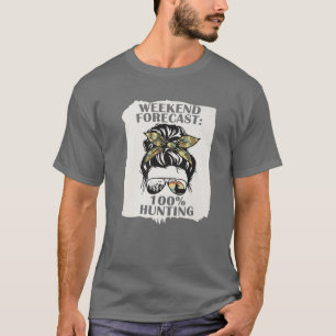 Hasenjagd für Frauen Messy Bun Forecast 100% Hu T-Shirt