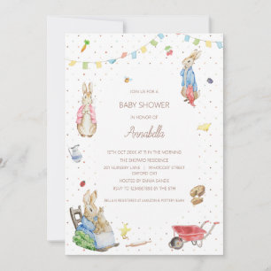 Hasenkaninchen und Familie Baby Shower  Einladung