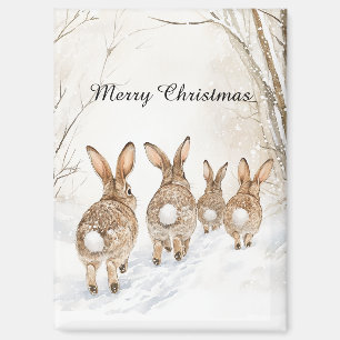 Hasenkaninchen Wälder Weihnachten Magnet